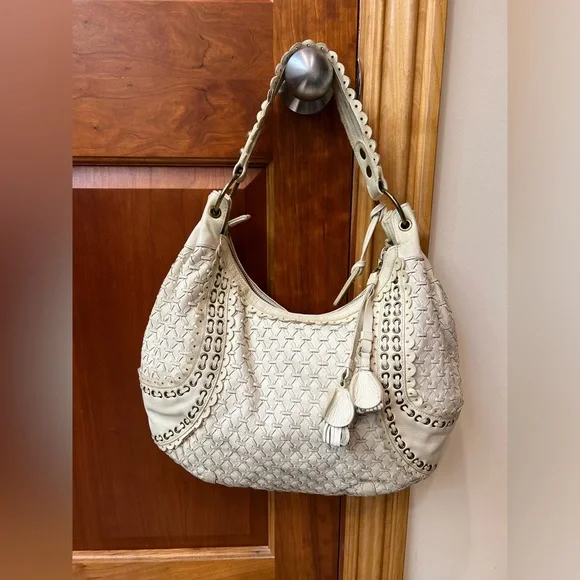 Isabella Fiore Bags Vintage Isabella Fiore White Leather Hobo